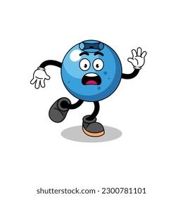 slipping blueberry mascot illustration , character design