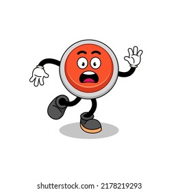 slipping emergency button mascot illustration , character design