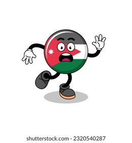 slipping jordan flag mascot illustration , character design