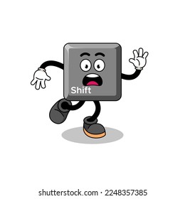 slipping keyboard shift key mascot illustration , character design