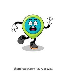 slipping location symbol mascot illustration , character design