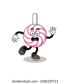 slipping lollipop spiral mascot illustration , character design