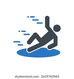 Slipping Person Falling Icon Isolated On White Background