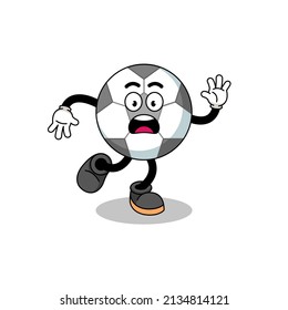 slipping soccer ball mascot illustration , character design