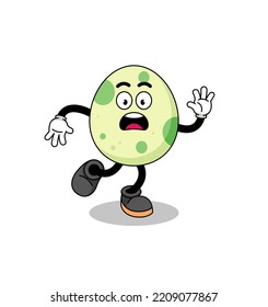 Slipping Spotted Egg Mascot Illustration , Character Design