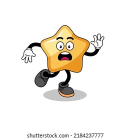 slipping star mascot illustration , character design