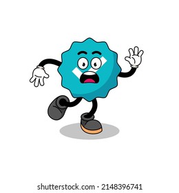 slipping verified sign mascot illustration , character design