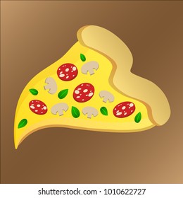 Slise of tasty pizza