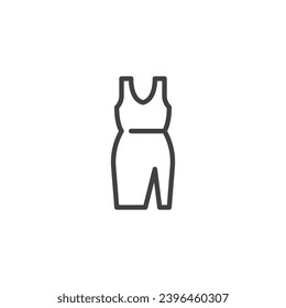 Leuchtendes Symbol für die Kleiderlinie. lineares Stilzeichen für mobiles Konzept und Webdesign. Dress Umriss Vektorsymbol. Bekleidung, Bekleidungssymbol, Logo-Illustration. Vektorgrafik