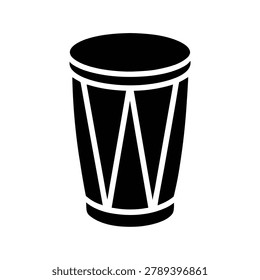 Slit drum silhouette vector art illustration