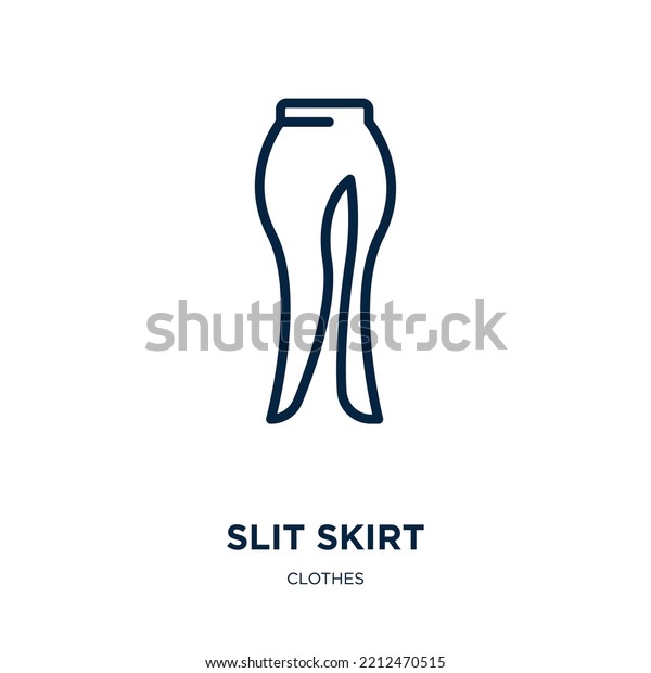 slit skirt icon\
from clothes collection. Thin linear slit skirt, beauty, skirt\
outline icon isolated on white background. Line vector slit skirt\
sign, symbol for web and\
mobile
