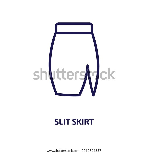 slit skirt icon\
from clothes collection. Thin linear slit skirt, skirt, slit\
outline icon isolated on white background. Line vector slit skirt\
sign, symbol for web and\
mobile