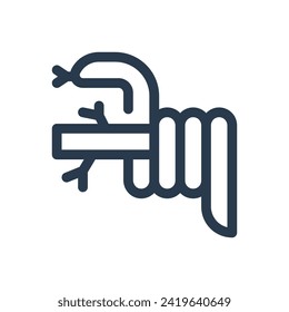 Slithering Tree Snake in Jungle Vector Icon Illustration