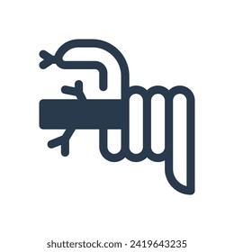 Slithering Tree Snake in Jungle Vector Icon Illustration