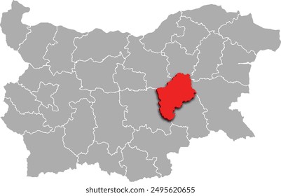 SLIVEN map REGION of BULGARIA 3d isometric map