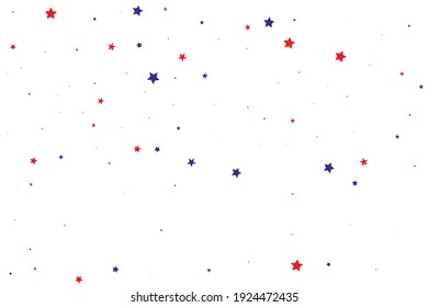 Sliver Confetti Design. Coral Starry Anniversary. American Stars Symbol. Indigo Vector Poster. White Pattern Isolated. Blue Texture Sky. Celebration Design.