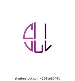 sll circle alphabet modern minimalist monogram letter luxury shape brand logo design