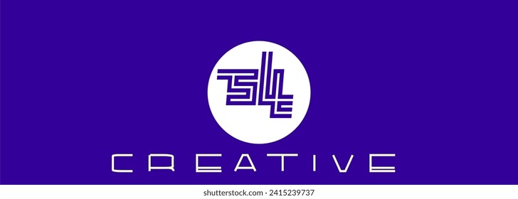 SLL logo circle initials creativity success elegant abstract icon vector template