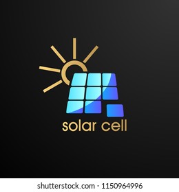 sloar cell logo concept for energy and heater logo company. solar cell is symbol spirit,  live, renewable, and green energy. vector logo, symbol, sign, or mark design illustration
