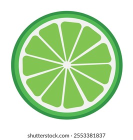 sloce of green lime vector illustration, fruit