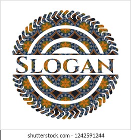 Slogan arabic emblem background. Arabesque decoration.