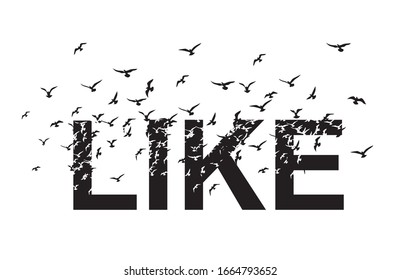 slogan birds like for t shirt illustration