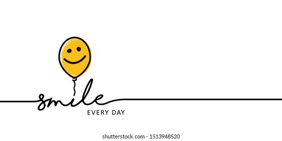 Slogan by happy and smile every day World smiling month Drawing emotion symbol Vector draw success relax quotes Relaxing and chill, motivation, inspiration message moment concept lazy ideas emoji time
