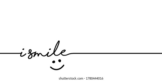 Slogan by happy and i smile every day World smiling month Drawing emotion symbol Vector draw success relax quotes Relaxing and chill, motivation, inspiration message moment concept lazy ideas time