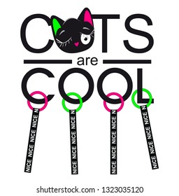 slogan cats are cool illustration