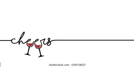 Slogan cheers. Wine party with group of friends, Enjoy and chill, just relax. Funny vector toasting quotes for banner or card. Happy weekend concept. For birthday celebrate or dance festival events.