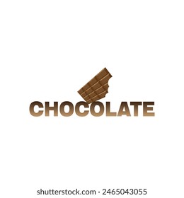 slogan with chocolate  bar vector illustration on black background