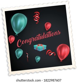 slogan congratulations and gift special illustration art design - Vector
