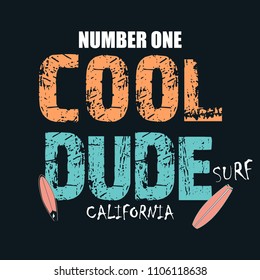 Slogan Cool Dude graphic with patches illustration for kid t-shirt and other uses, vector graphic.