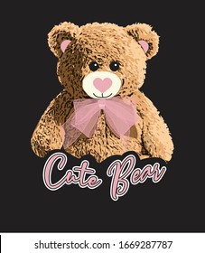 slogan cute bear illustration art