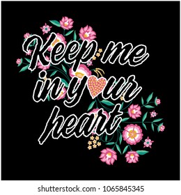 slogan and cute flower vector illustration sketch graphic for tee and t shirt and fabric print