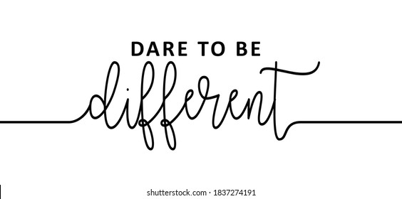 Slogan Dare To Be Different With Birds. Leadership Concept. Flat Vector Bird Sign. Manager, Employees, Being Successful Executive, Leader Followers, Setting Example, Being Different, Daring.