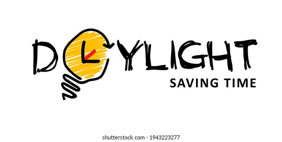 Slogan daylight saving time Concept. Summertime sign.  Fun vector clock switch icon. Forwards. Standard clocks summer time  or winter time ( summertime or wintertime ). Springtime.