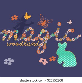 Slogan design with fairy tale silhouette
