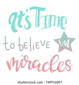 Slogan design. Vector hand drawn illustration with gold glitter.