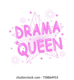 Slogan Drama Queen Flat Star Icons Stock Vector (Royalty Free) 758864959