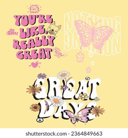 Slogan and draw illustration. Vector graphic design for t-shirt. Trend graphic and slogan 