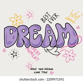 Slogan dream. Vector illustration. vector slogan  - Shutterstock ID 2209971591