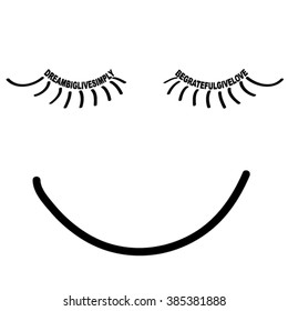 slogan with eye vector illustration on a white background.Can be used for cards, posters  and print design for textile. T-Shirt artwork design.