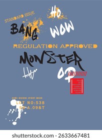 slogan moda boa carta gráfico desgaste jeans dnm vetor