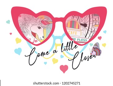 slogan and glasses vector illustration graphic