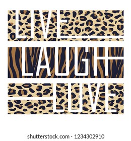 Slogan graphic animal skin