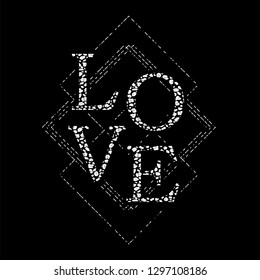 Slogan Graphic with Animal Skin for Tshirt. Typography Slogan LOVE - Vector Print Poster