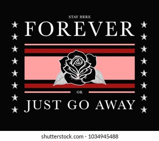 slogan graphic with rose