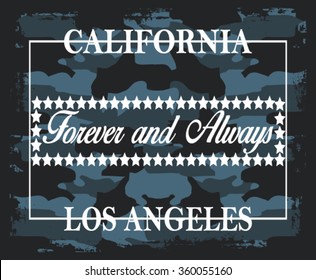 slogan graphic for t-shirt, camouflage vector print and varsity. For t-shirt or other uses in vector.T shirt graphic