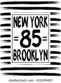 Slogan graphic for t-shirt, NYC Brooklyn vector print and varsity. For t-shirt or other uses in vector.T shirt graphic